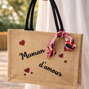 Sac en jute maman d'amour