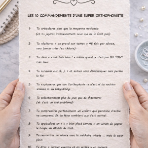 10 commandements d'une super orthophoniste
