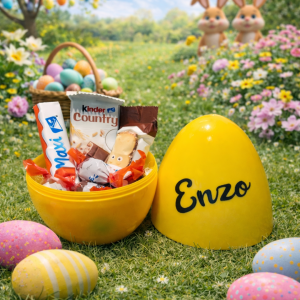 Oeufs jaune avec chocolats à personnaliser