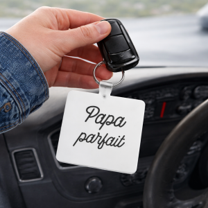 Porte clés carré papa parfait